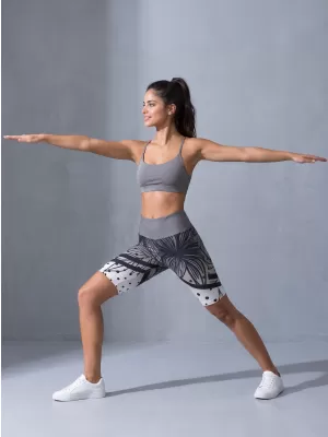 Hochwertige Damen-Funktionsleggings oberhalb des Knies ALTISPORT VOJ/ALW045LEG02 SCHWARZ UND WEIß