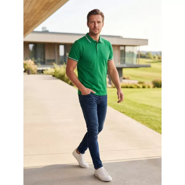  Herren-T-Shirt mit Kragen ALTISPORT NoPrint NP/ALM912 MITTELGRÜN 