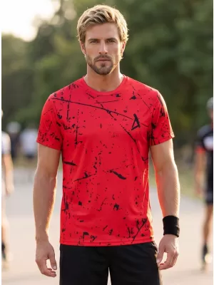 Funktionelles Premium-T-Shirt für Herren ALTISPORT VOJ/ALM034TR01 ROT