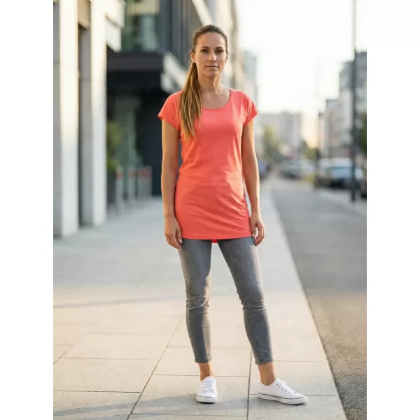  Langes T-Shirt für Damen ALTISPORT NoPrint NP/ALW321 KORALLE 