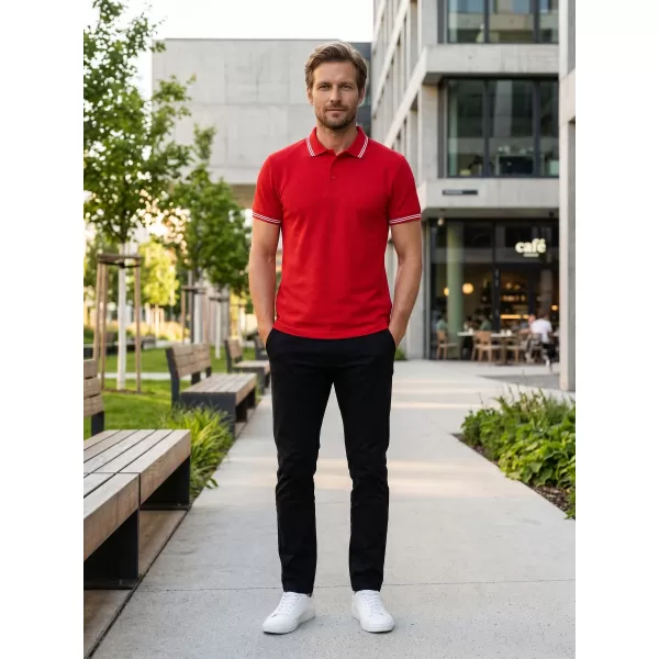  Herren-T-Shirt mit Kragen ALTISPORT NoPrint NP/ALM912 ROT 
