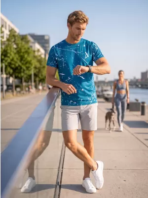 Funktionelles Premium-T-Shirt für Herren ALTISPORT VOJ/ALM034TR01 KEROSIN