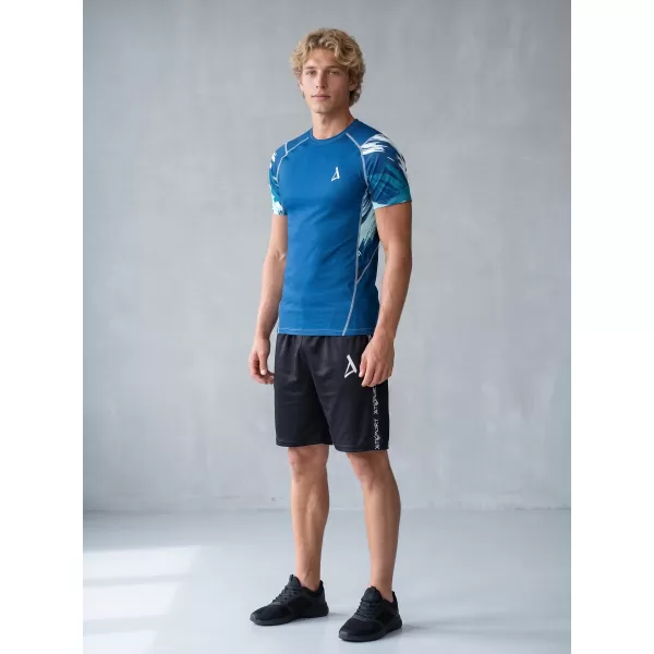  Hochwertiges Funktions-Kompressions-T-Shirt mit kurzen Ärmeln für Herren ALTISPORT VOJ/ALM039TR04 NAVY BLAU 