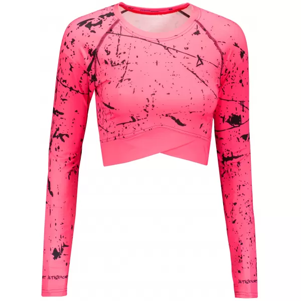  Hochwertiges Funktions-Crop-Top mit langen Ärmeln für Damen ALTISPORT VOJ/ALW034TR04 FLUO-ROSA 