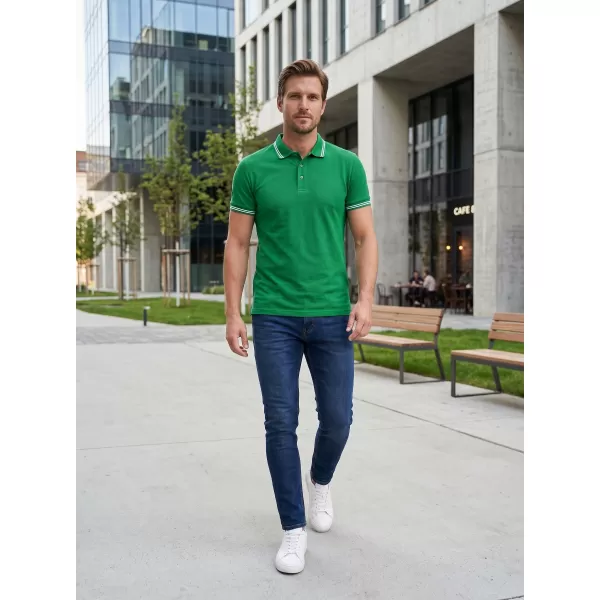  Herren-T-Shirt mit Kragen ALTISPORT NoPrint NP/ALM912 MITTELGRÜN 