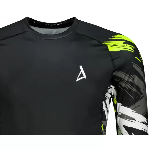  Pánské funkční kompresní tričko premium ALTISPORT VOJ/ALM039TR03 ČERNOŽLUTÁ 