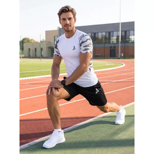 Hochwertiges Funktions-Kompressions-T-Shirt mit kurzen Ärmeln für Herren ALTISPORT VOJ/ALM038TR04 WEIß 
