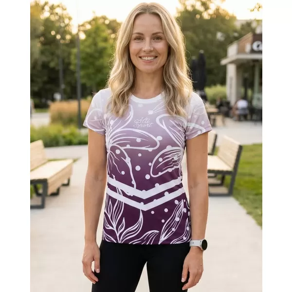  Hochwertiges Funktions-T-Shirt für Damen ALTISPORT VOJ/ALW045TR01 LILA/WEIß 