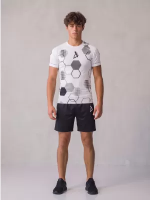 Hochwertiges Funktions-Kompressions-T-Shirt mit kurzen Ärmeln für Herren ALTISPORT VOJ/ALM037TR04 WEIß