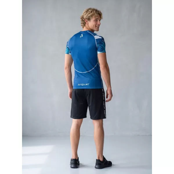  Hochwertiges Funktions-Kompressions-T-Shirt mit kurzen Ärmeln für Herren ALTISPORT VOJ/ALM039TR04 NAVY BLAU 
