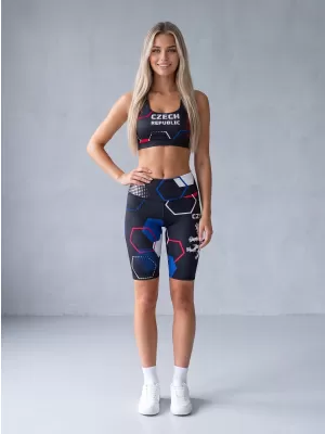 Hochwertige Damen-Funktionsleggings oberhalb des Knies ALTISPORT VOJ/ALW036LEG02 HEXA SCHWARZ
