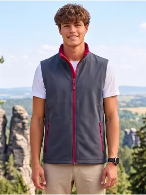 Herren-Softshellweste ALTISPORT NoPrint NP/ALM8211NJ EISENGRAU/ROT