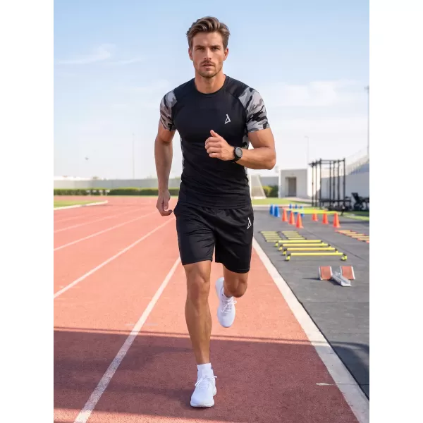  Hochwertiges Funktions-Kompressions-T-Shirt mit kurzen Ärmeln für Herren ALTISPORT VOJ/ALM038TR04 GRAU 