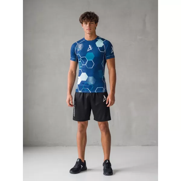 Hochwertiges Funktions-Kompressions-T-Shirt mit kurzen Ärmeln für Herren ALTISPORT VOJ/ALM037TR04 NAVY BLAU 