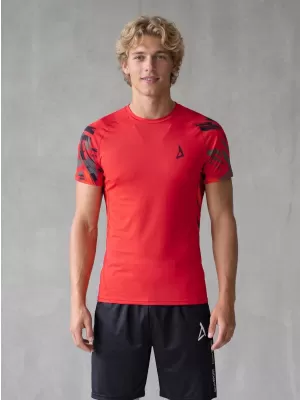 Hochwertiges Funktions-Kompressions-T-Shirt mit kurzen Ärmeln für Herren ALTISPORT VOJ/ALM039TR04 ROT