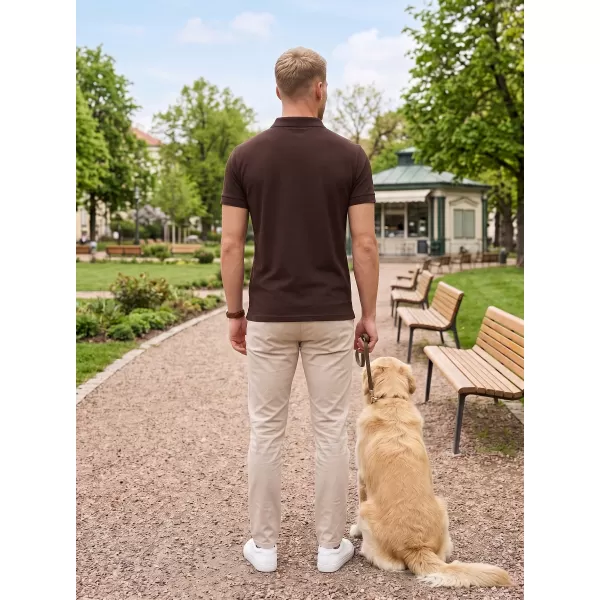  Herren-T-Shirt mit Kragen ALTISPORT NoPrint NP/ALM302 KAFFEE 