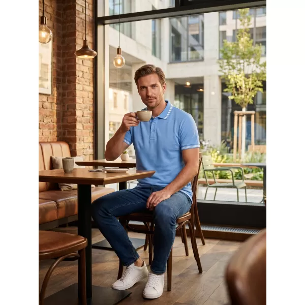  Herren-T-Shirt mit Kragen ALTISPORT NoPrint NP/ALM912 HIMMELBLAU 