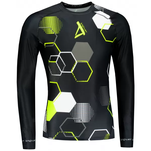  Hochwertiges funktionelles Kompressions-T-Shirt für Herren ALTISPORT VOJ/ALM037TR03 SCHWARZ UND GELB 