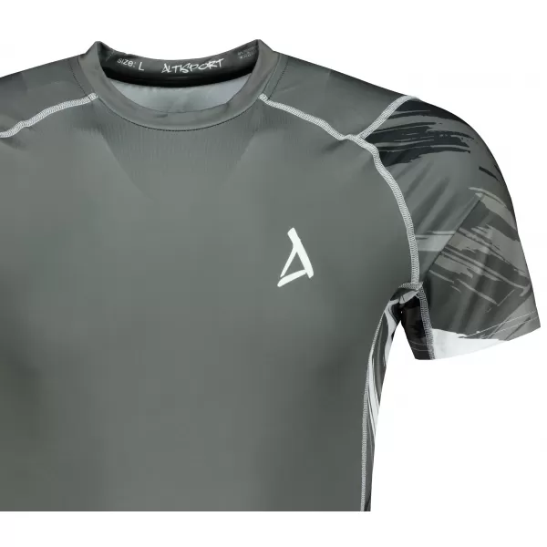  Hochwertiges Funktions-Kompressions-T-Shirt mit kurzen Ärmeln für Herren ALTISPORT VOJ/ALM039TR04 GRAU 