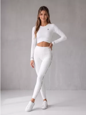 Hochwertiges Funktions-Crop-Top mit langen Ärmeln für Damen ALTISPORT VOJ/ALW000TR04 WEIß