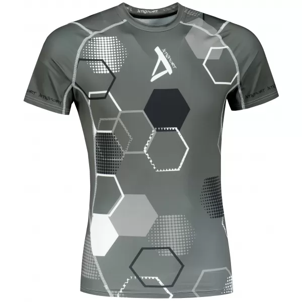  Hochwertiges Funktions-Kompressions-T-Shirt mit kurzen Ärmeln für Herren ALTISPORT VOJ/ALM037TR04 GRAU 