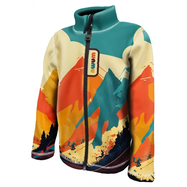  Fleece-Sweatshirt für Kinder WAMU MOUNTAIN BIKE GRÜN 