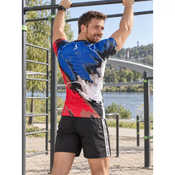  Herren Funktions-Kompressionsshirt mit kurzen Ärmeln Premium ALTISPORT VOJ/ALM036TR04 STREIFEN 