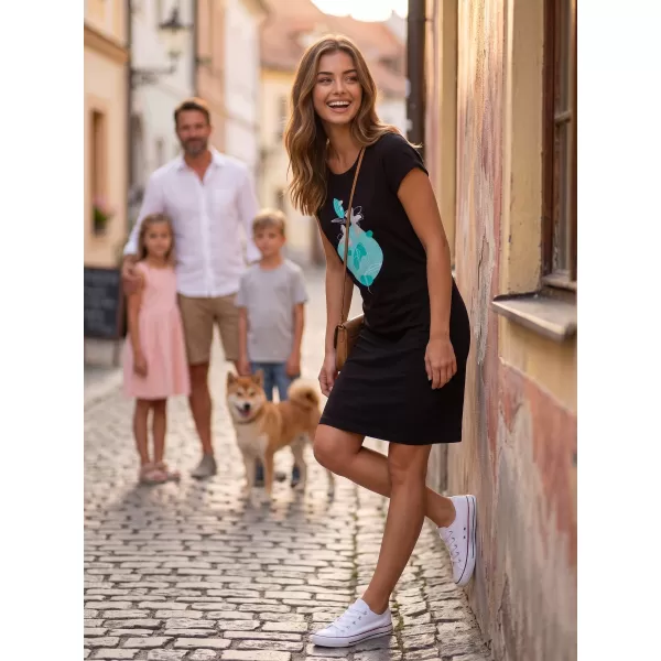  Frauen erweitert t -Shirt/Kleid ALTISPORT ALW187178 SCHWARZ -BLUE 