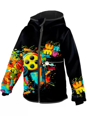 Softshelljacke für Kinder WAMU GAME ON SCHWARZ