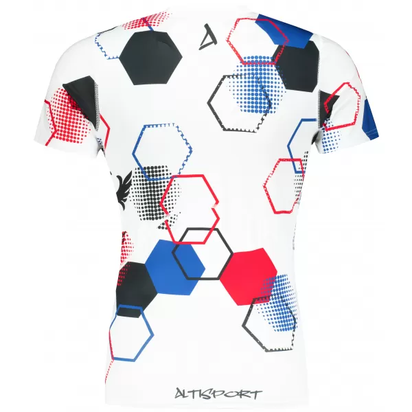  Herren Funktions-Kompressionsshirt mit kurzen Ärmeln Premium ALTISPORT VOJ/ALM036TR04 HEXA WEIß 