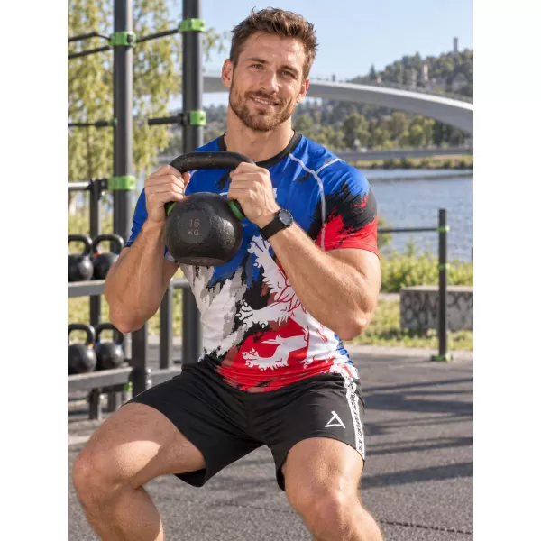  Herren Funktions-Kompressionsshirt mit kurzen Ärmeln Premium ALTISPORT VOJ/ALM036TR04 STREIFEN 