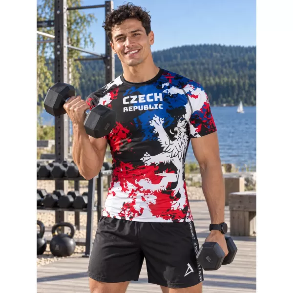  Herren Funktions-Kompressionsshirt mit kurzen Ärmeln Premium ALTISPORT VOJ/ALM036TR04 FLECKEN 