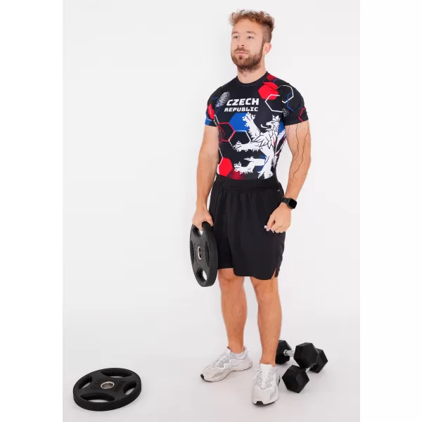  Herren Funktions-Kompressionsshirt mit kurzen Ärmeln Premium ALTISPORT VOJ/ALM036TR04 HEXA SCHWARZ 