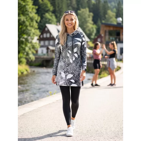  Funktionelles erweitertes Damen-Sweatshirt Premium ALTISPORT VOJ/ALW020MI03 SCHWARZ UND WEIß 