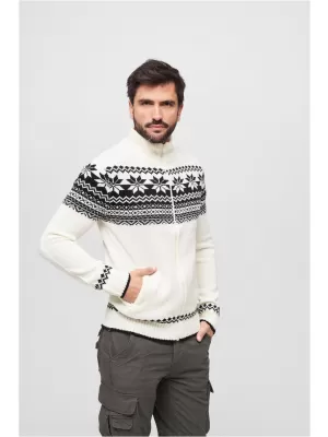 Herren Sweatshirt BRANDIT CARDIGAN NORWEGER BD5030 WEIß