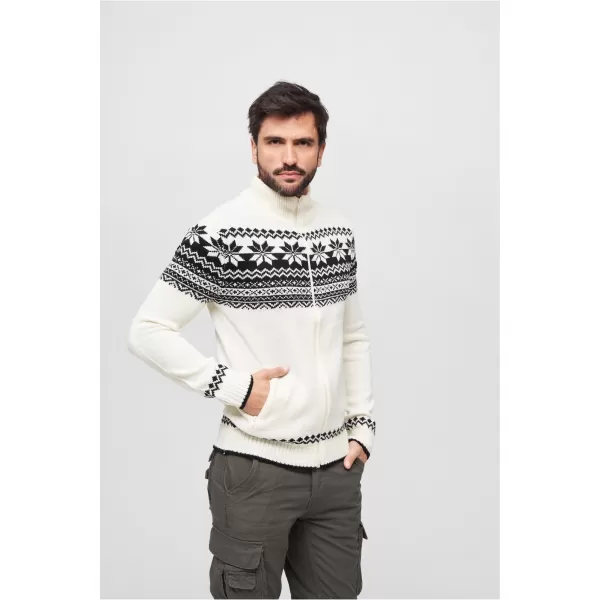  Herren Sweatshirt BRANDIT CARDIGAN NORWEGER BD5030 WEIß 