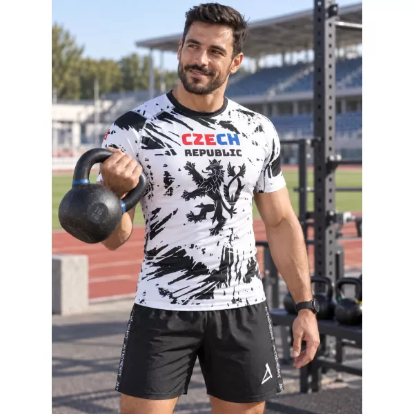  Herren Funktions-Kompressionsshirt mit kurzen Ärmeln Premium ALTISPORT VOJ/ALM036TR04 ABSTRAKTION 