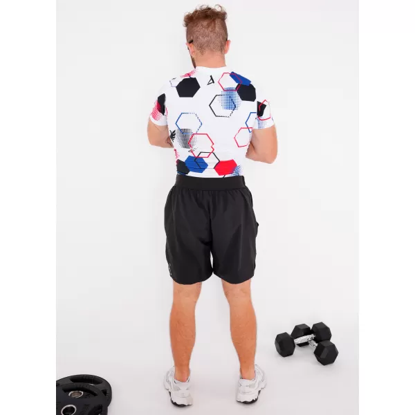  Herren Funktions-Kompressionsshirt mit kurzen Ärmeln Premium ALTISPORT VOJ/ALM036TR04 HEXA WEIß 