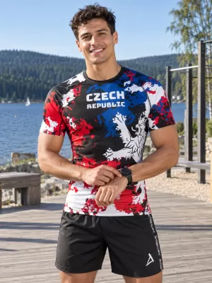 Herren Funktions-Kompressionsshirt mit kurzen Ärmeln Premium ALTISPORT VOJ/ALM036TR04 FLECKEN