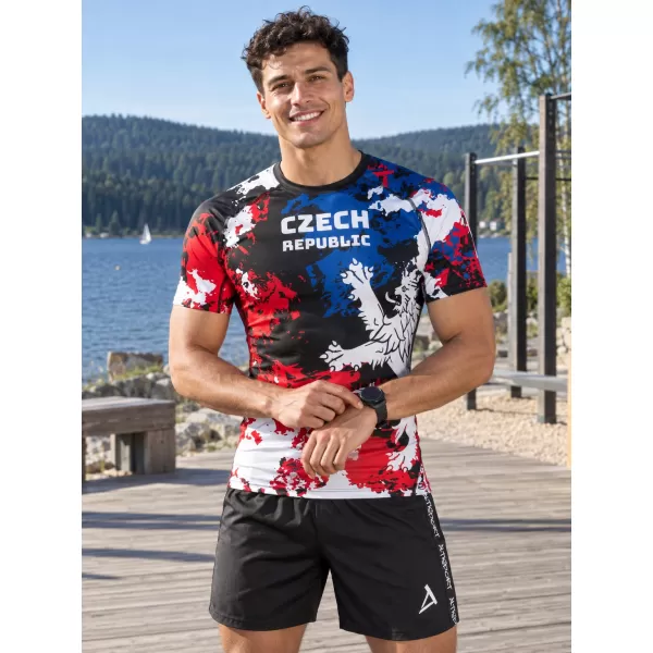  Herren Funktions-Kompressionsshirt mit kurzen Ärmeln Premium ALTISPORT VOJ/ALM036TR04 FLECKEN 