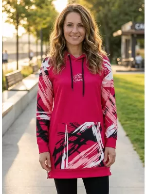Funktionelles erweitertes Damen-Sweatshirt Premium ALTISPORT VOJ/ALW039MI03 VIVA MAGENTA