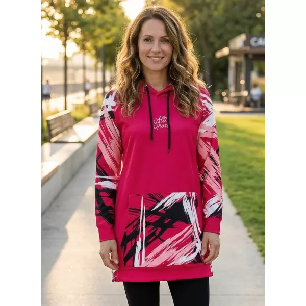  Funktionelles erweitertes Damen-Sweatshirt Premium ALTISPORT VOJ/ALW039MI03 VIVA MAGENTA 