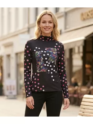 Rollkragenpullover für Damen KIXMI TINA SCHWARZ
