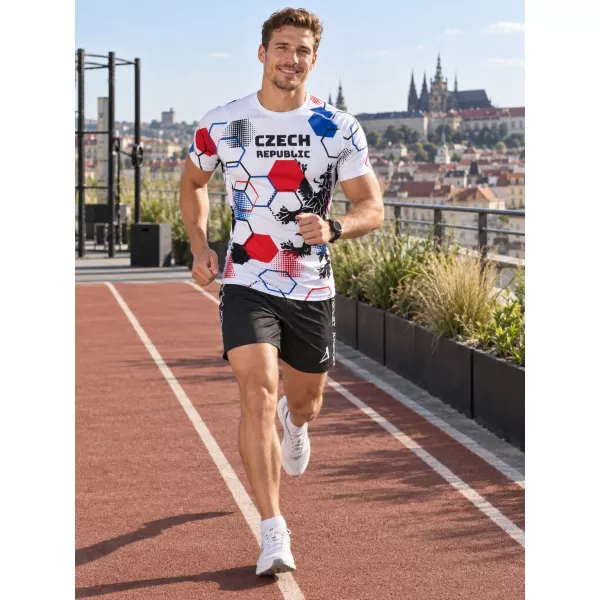  Herren Funktions-Kompressionsshirt mit kurzen Ärmeln Premium ALTISPORT VOJ/ALM036TR04 HEXA WEIß 