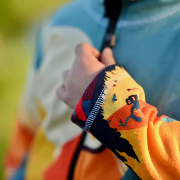  Fleece-Sweatshirt für Kinder WAMU MOUNTAIN BIKE GRÜN 