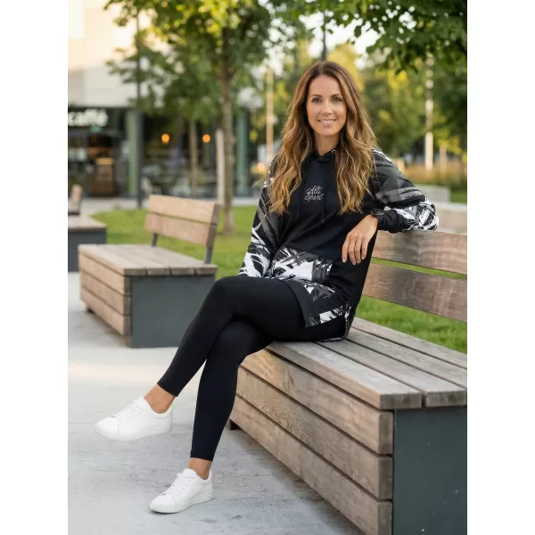  Funktionelles erweitertes Damen-Sweatshirt Premium ALTISPORT VOJ/ALW039MI03 SCHWARZ/WEIß 