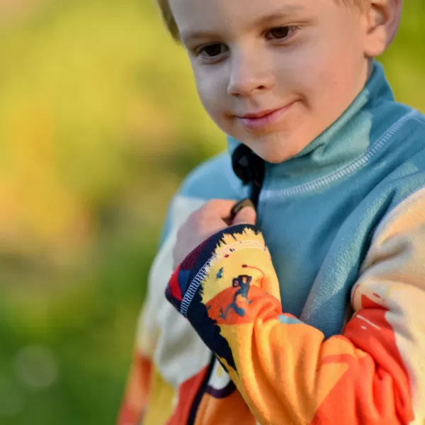  Fleece-Sweatshirt für Kinder WAMU MOUNTAIN BIKE GRÜN 