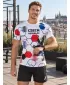 Herren Funktions-Kompressionsshirt mit kurzen Ärmeln Premium ALTISPORT VOJ/ALM036TR04 HEXA WEIß