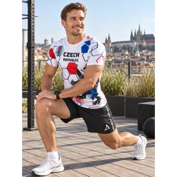  Herren Funktions-Kompressionsshirt mit kurzen Ärmeln Premium ALTISPORT VOJ/ALM036TR04 HEXA WEIß 