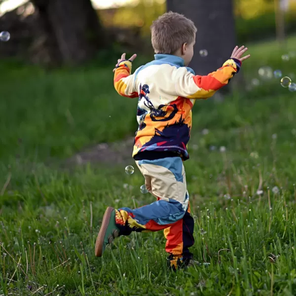  Fleece-Sweatshirt für Kinder WAMU MOUNTAIN BIKE GRÜN 